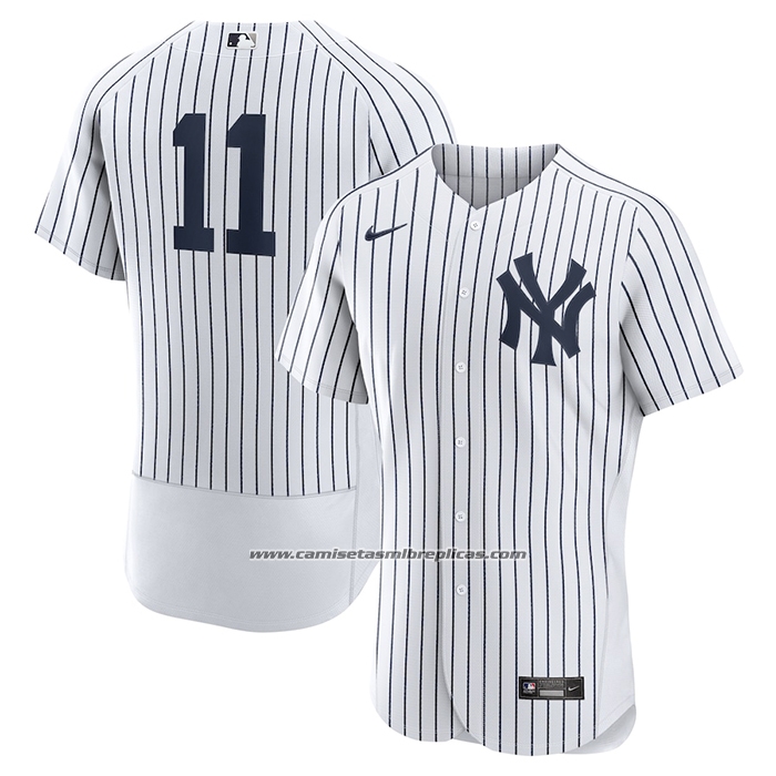 Camiseta Beisbol Hombre New York Yankees Anthony Volpe Primera Autentico Blanco Azul